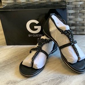 G by Guess Deers black jeweled BLING sandals NWOT